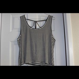 Black and white striped tank top